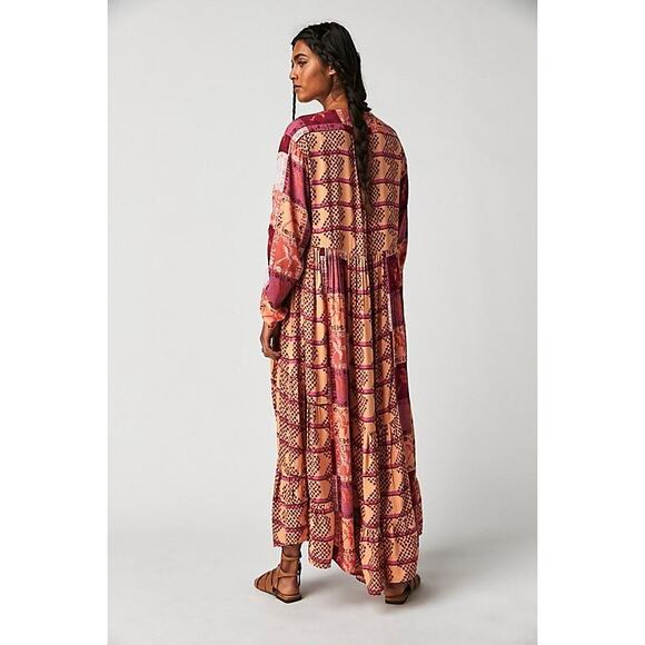 New Free People Ibiza Getaway Boho Maxi Top Dress $198 X-SMALL Sunset Combo - Picture 3 of 6